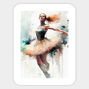 Ballet dancer watercolor art Sticker